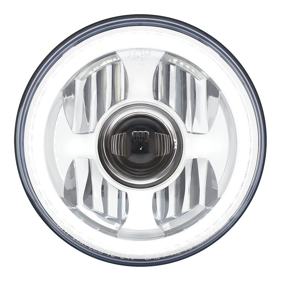 ULTRALIT - High Power LED 7" Projection Headlight With Dual Color LED Position Halo Ring