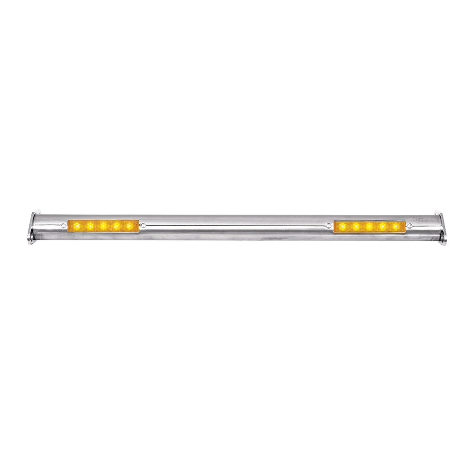 Polished SS Spreader Bar With LED Turn Signals, Front For 1932 Ford Car & Truck