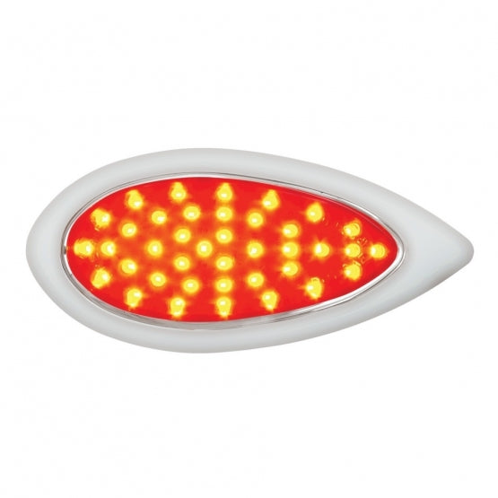 39 LED "Teardrop" Light With Plastic Bezel (Stop, Turn & Tail) - Red LED/Red Lens