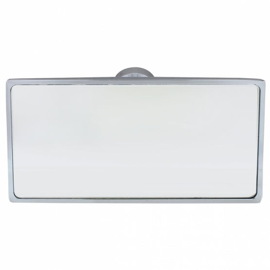Rectangular Chrome Plated Aluminum Interior Rear View Mirror With Glue-On Mount