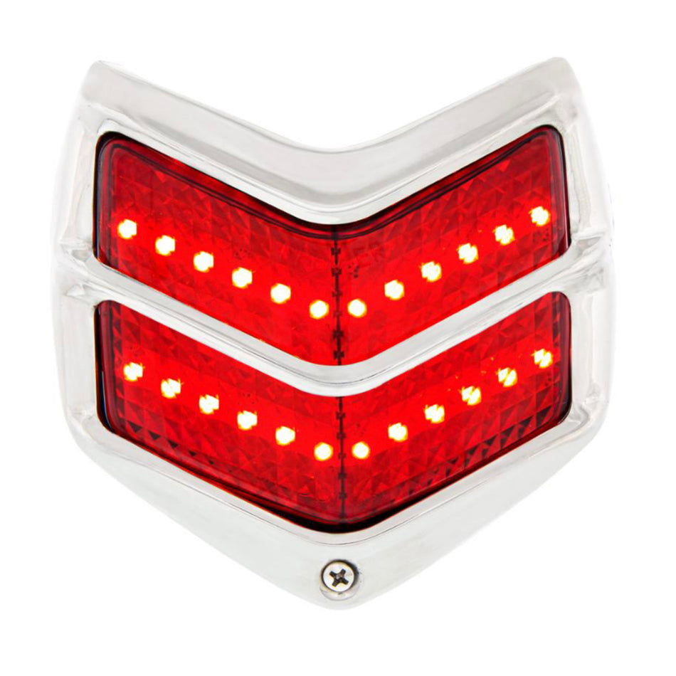 24 LED Tail Light Assembly With Black Housing & Stainless Steel Rim For 1940 Ford Car