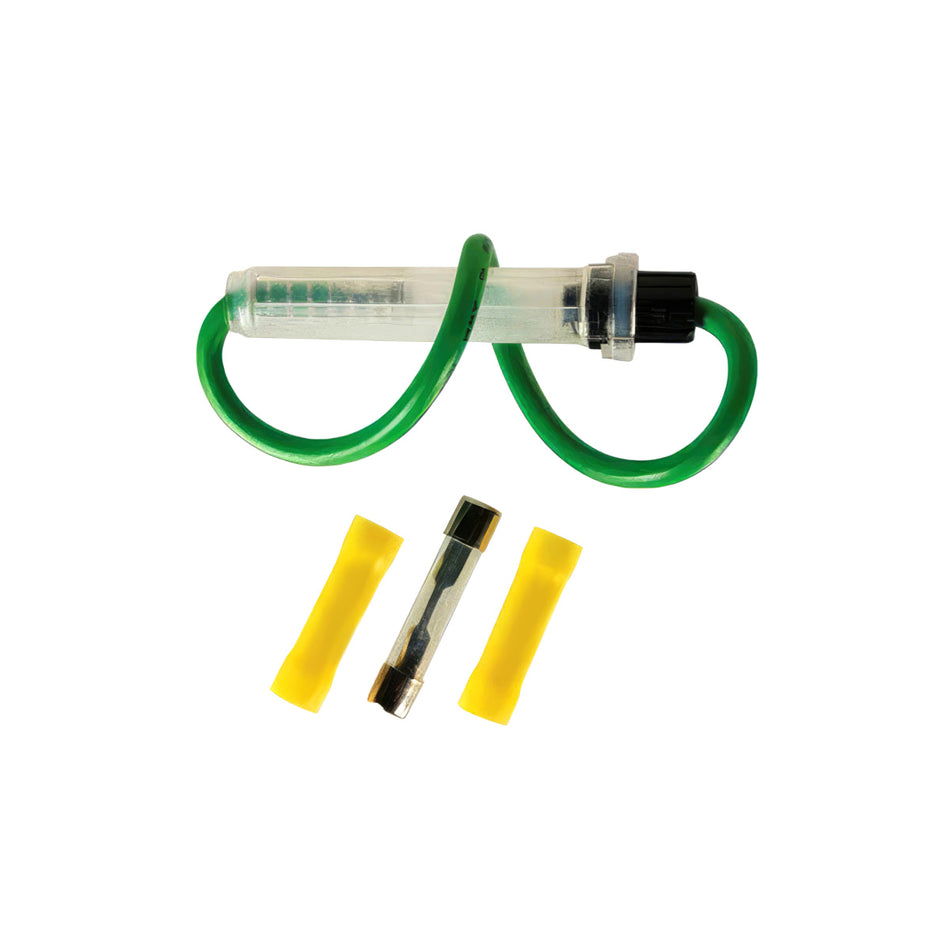 In-Line Glass Fuseholder 12 AWG 6.5" Wire w / (1)20 Amp AGC Fuse & (2)Vinyl Terminals, 1 Set.