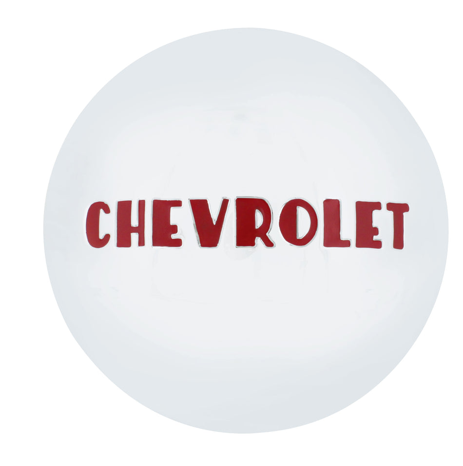 Stainless Steel "Chevrolet" Script Hubcap For Ford Wheel With 8-1/8” Wheel Center