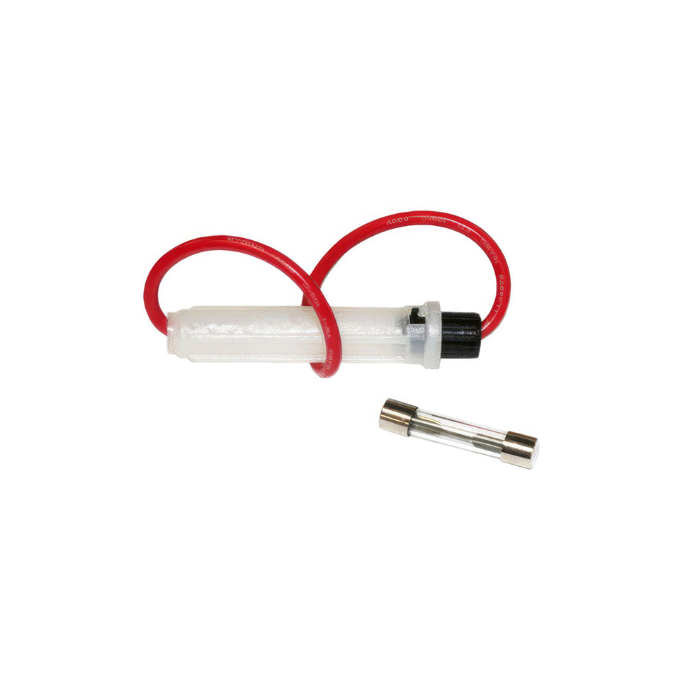 In-Line Glass Fuseholder 16 AWG 6.5" Wire w/ 14 Amp SFE Fuse, 1 Set.