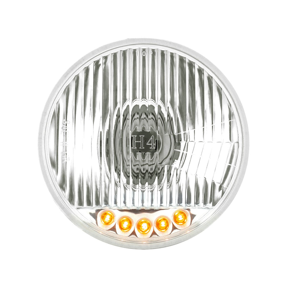 ULTRALIT - 5-3/4" Crystal Halogen Headlight With 5 LED Position Lights