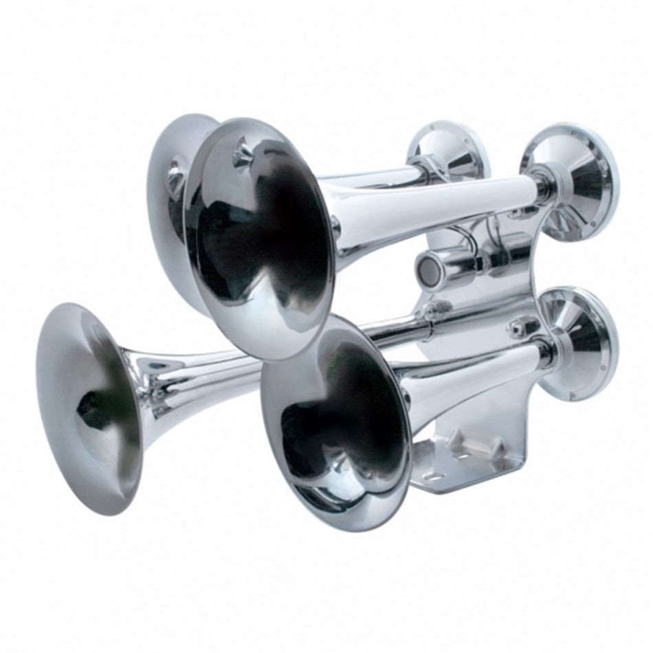 4 Trumpets Air Powered Chrome Train Horn