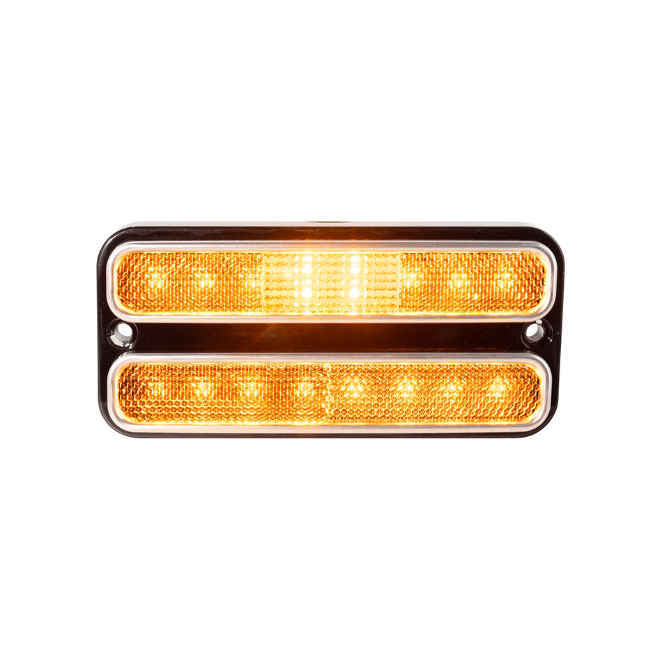 18 LED Side Marker Lights With Stainless Steel Trim - Clear Lens