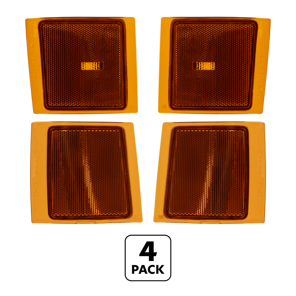 Front Side Marker Lights & Reflectors For 1994-2002 Chevrolet Truck (Complete Set/4)