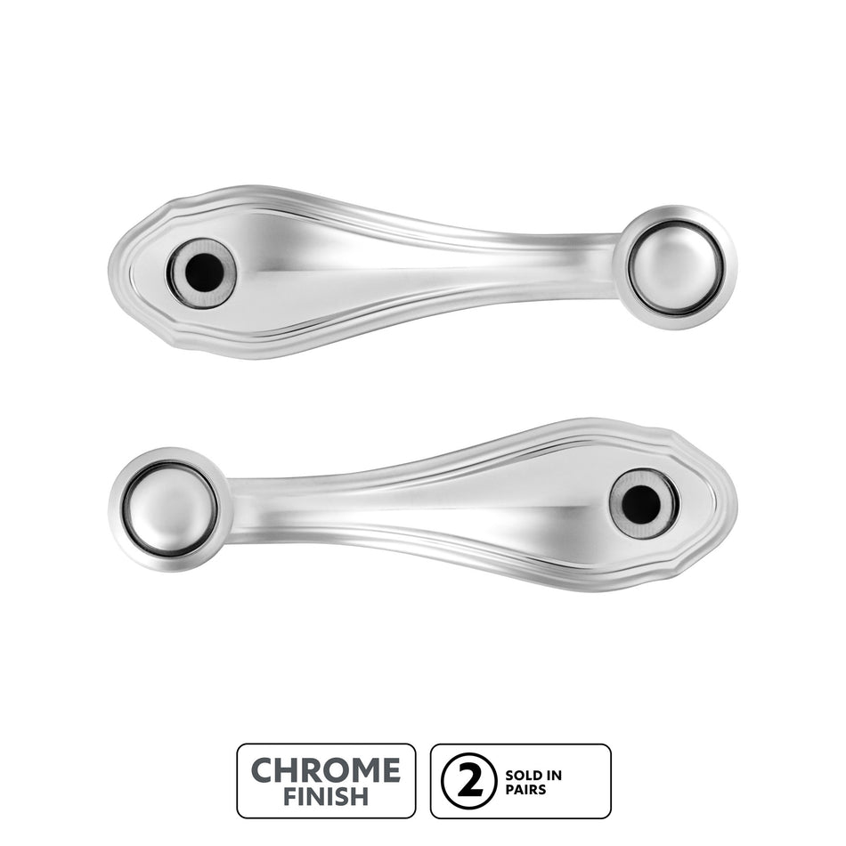 Chrome Window Crank Handle & Polished Stainless Door Handle Escutcheon Kit for 1932–1934 Ford Truck