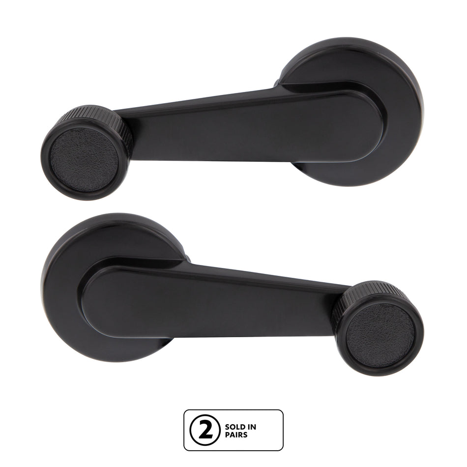 Black Window Crank Handle For 1981-1986 Chevrolet & GMC Truck (Pair）