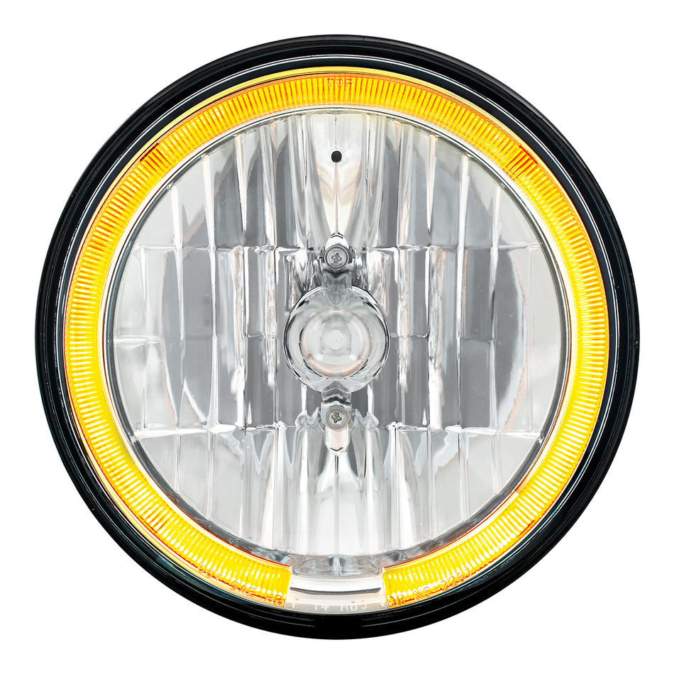 ULTRALIT - 7" Crystal Headlight With LED Halo Ring