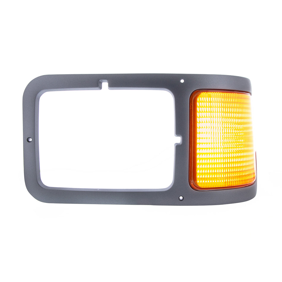 Gray Plastic Headlight Bezel With Parking Light For 2000-2015 Ford F-650/F-750