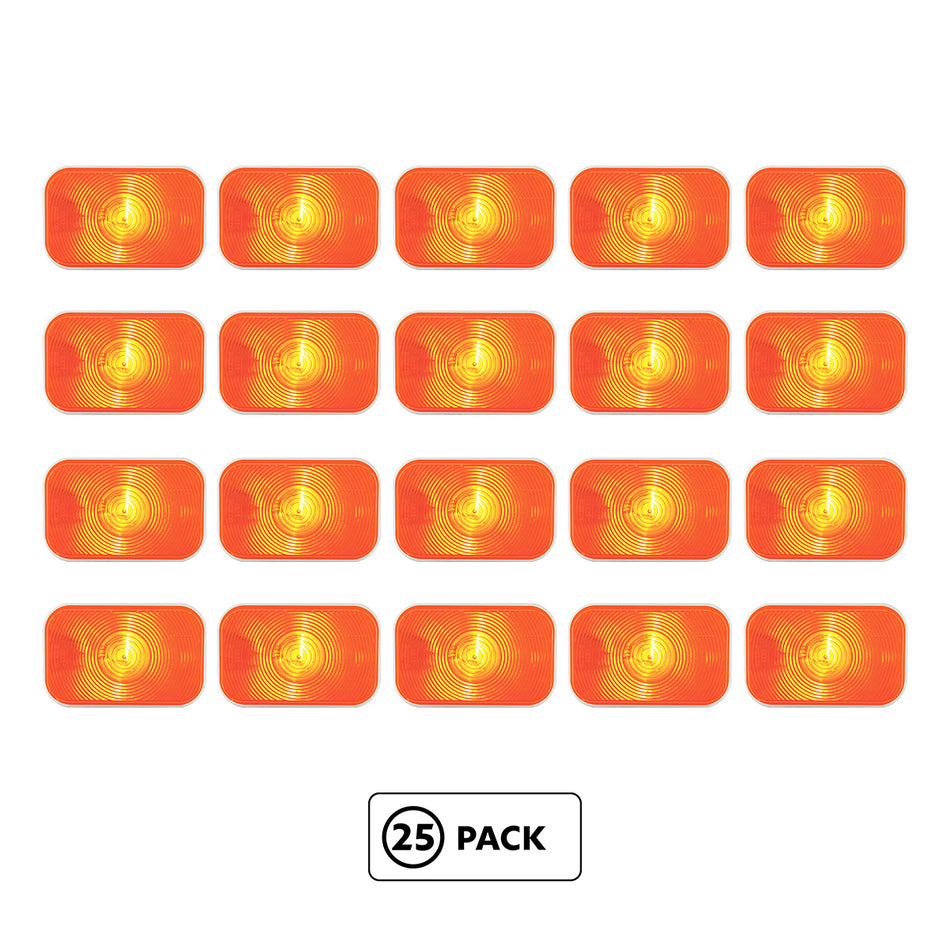 Rectangular Turn Signal Light - Amber Lens (25-Pack)