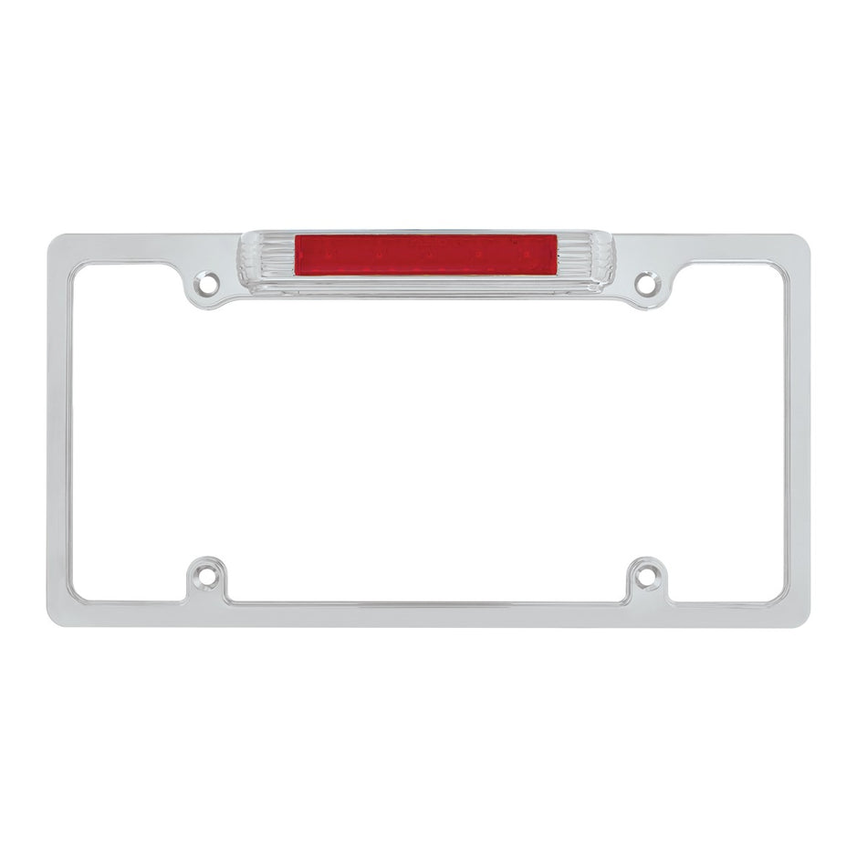 License Plate Frame With LED Light - Chrome