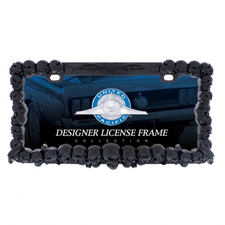 Skull License Plate Frame - Black