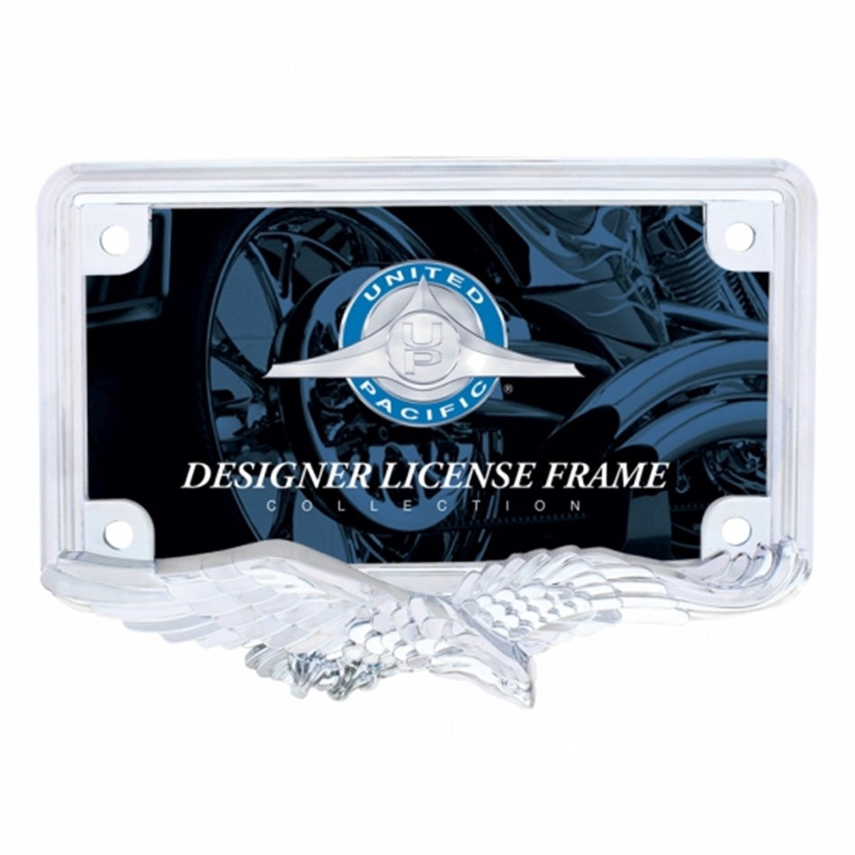 Eagle Motorcycle License Plate Frame - Chrome